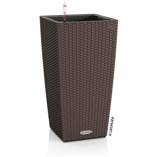 Кашпо Lechuza "Cubico Cottage Complete mocha" (пластик), 40x40xH75 см