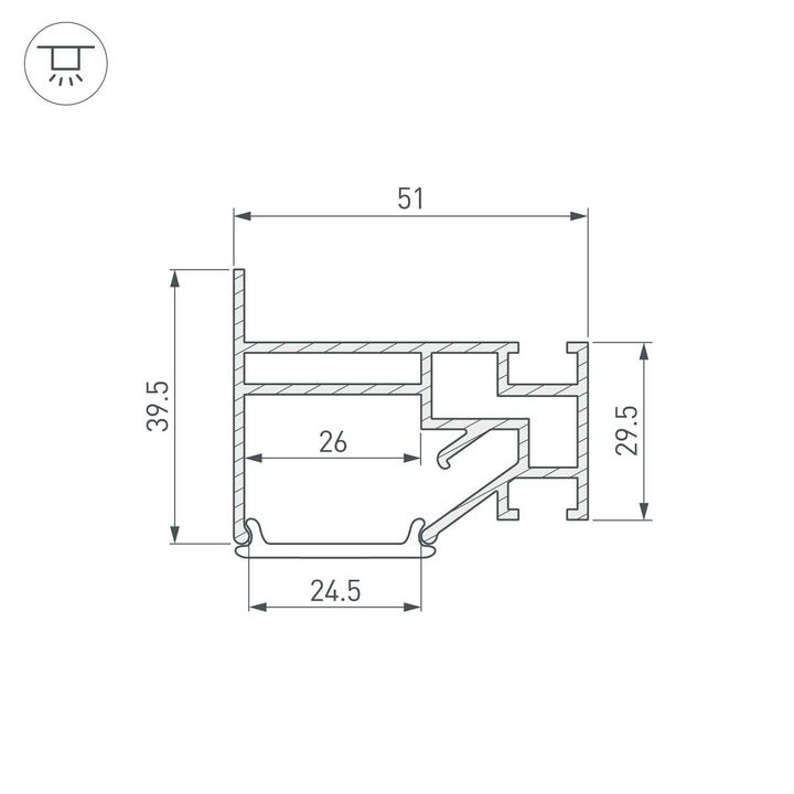 Профиль для натяжного потолка Arlight Stretch-25-Wall-Side-2000 040061
