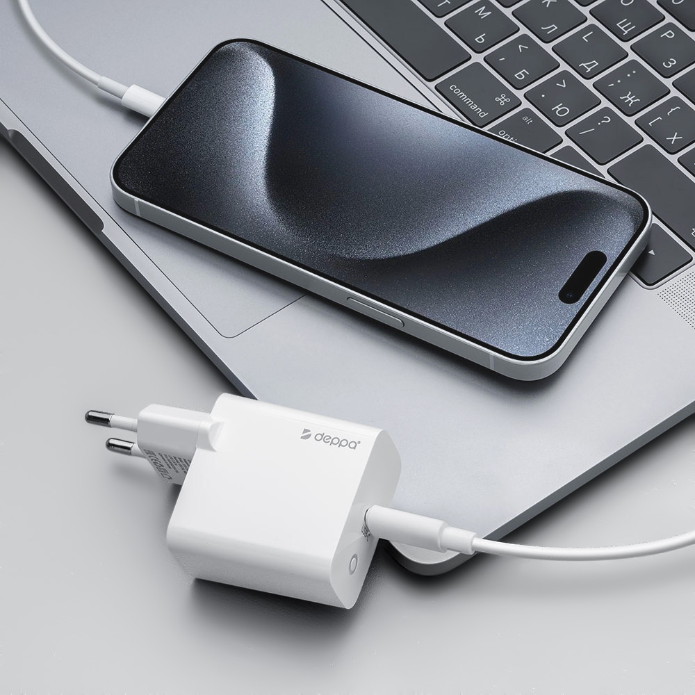 Сетевое зарядное устройство Wall Charger USB-C, 20Вт, PD, дата-кабель USB-C - Lightning MFI, белый