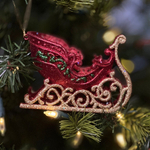 Сани красные, ёлочная игрушка