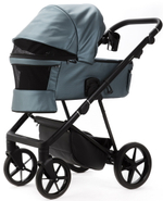 Детская коляска Adamex Vasco Deluxe 2 в 1 V-SM18 (ГОЛУБОЙ МЕТАЛИК КОЖА)
