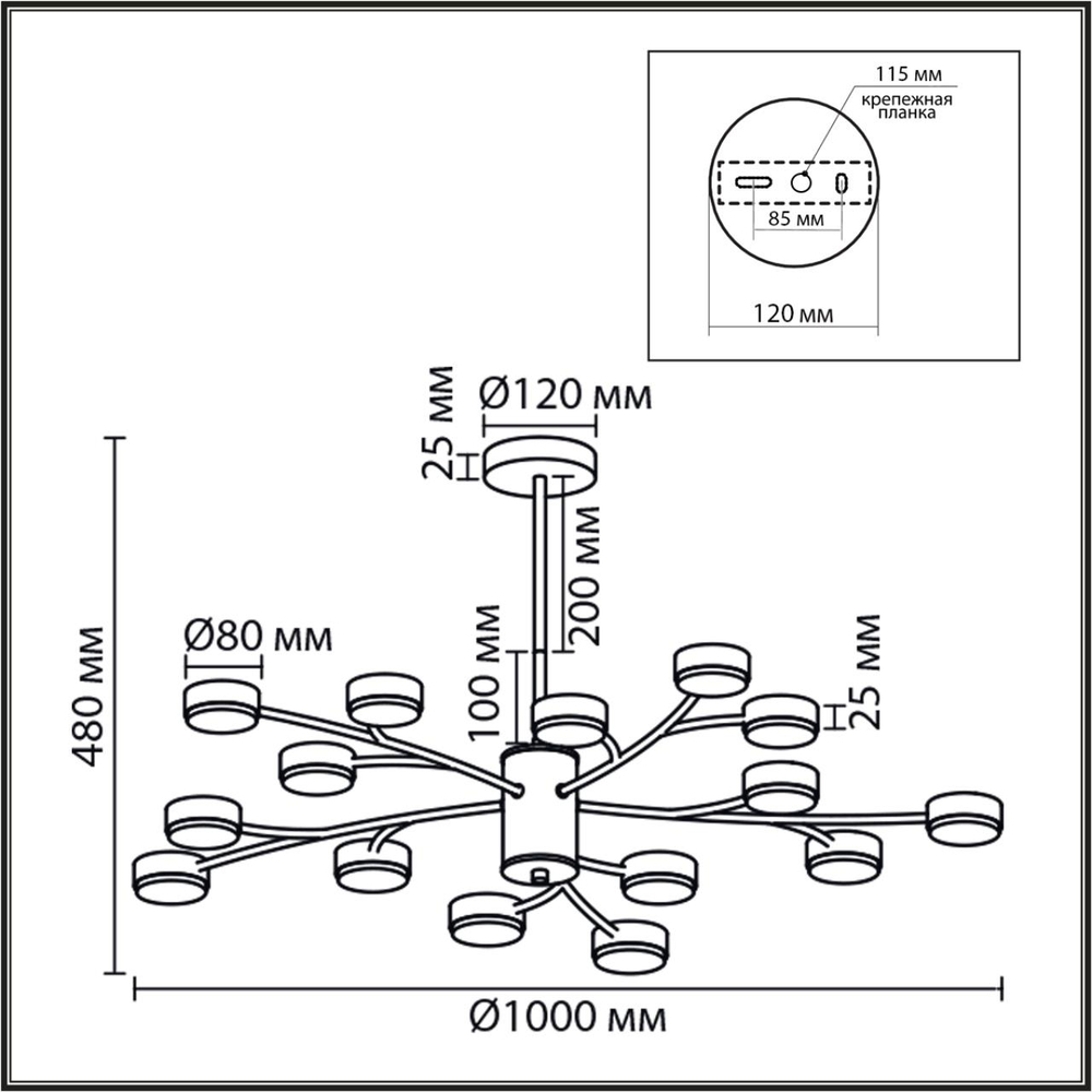 8265/15 LN Люстра GX53 LED 15*7Вт 220В IP20 COMFI