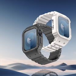 Силиконовый чехол-бампер с ремешком на магнитах от Dux Ducis для часов Apple Watch 42, 44, 45 мм, серия Strap One-piece (OA Series)