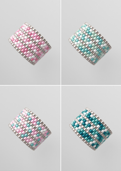 Схема кольца из бисера, узор PEYOTE, мозаичное плетение, четный счет, узор пейот из Miyuki Delica 11/0, файл PDF, RING_162