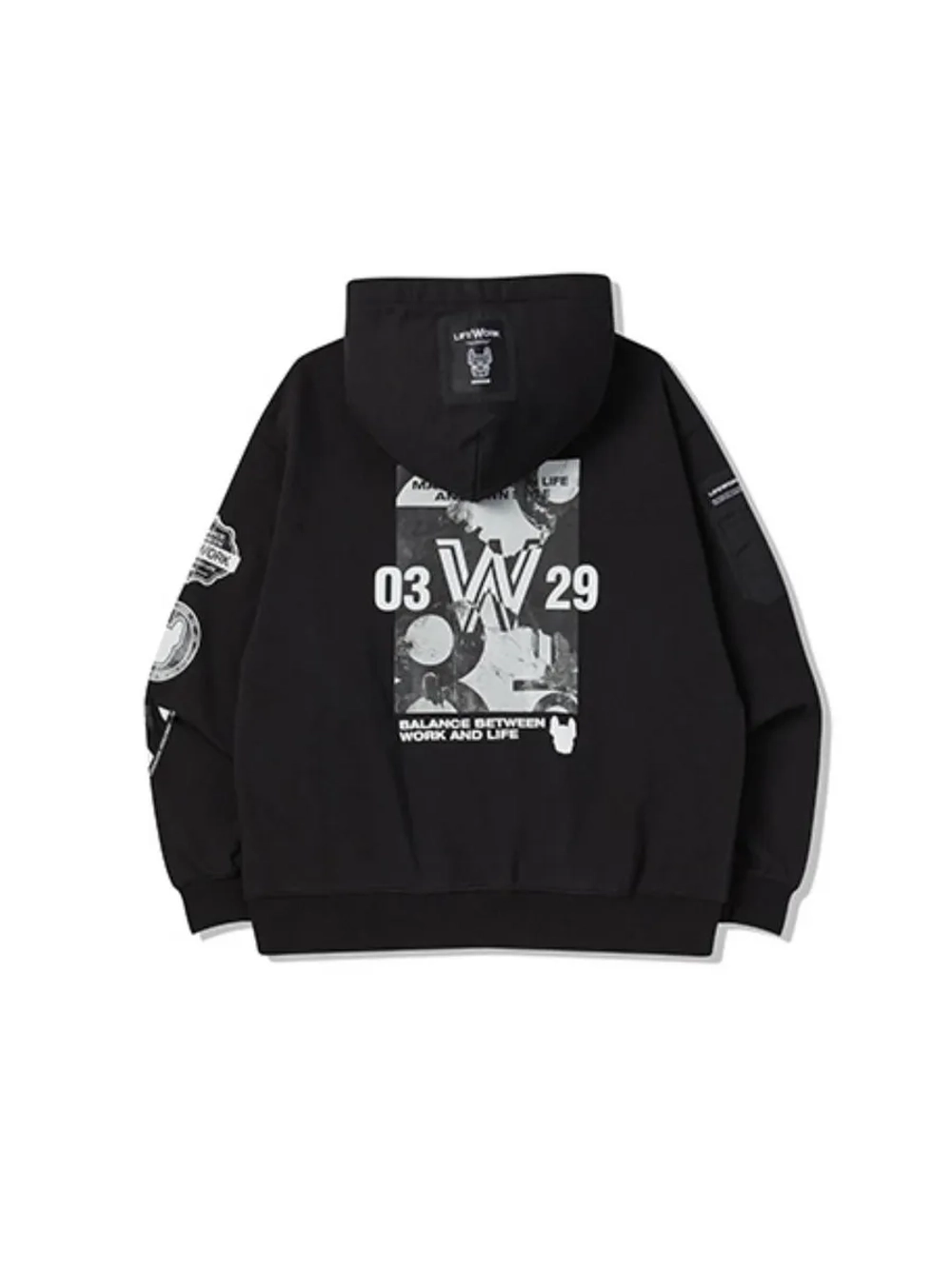 Худи на молнии с капюшоном с логотипом ladok на рукаве