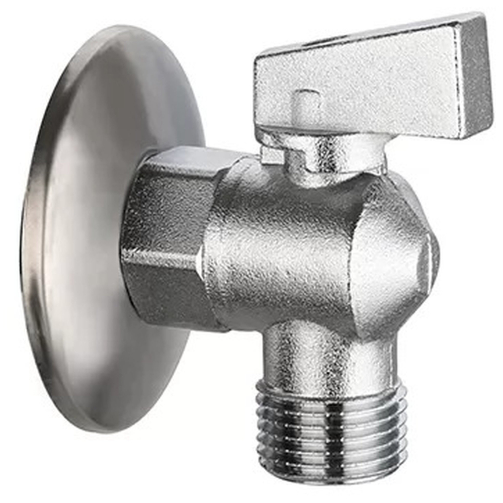 Кран VIEIR шаровый угловой 1/2"x3/4" матовый хром. с отражателем (60/15) VER34