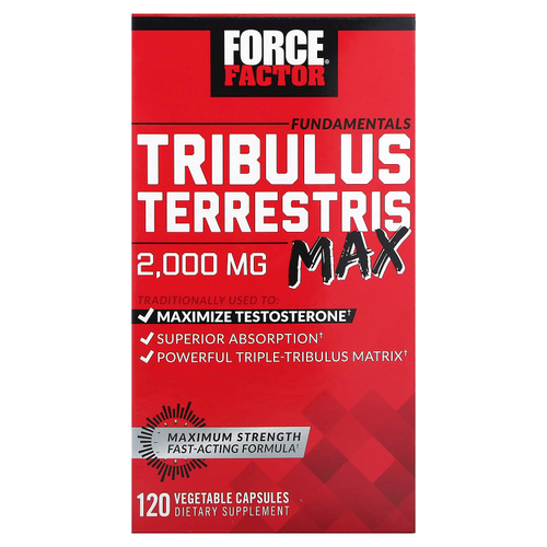 Force Factor, Fundamentals, якорцы стелющиеся (Tribulus terrestris Max), 120 вегетарианских капсул