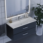 Тумба с раковиной для ванной Uperwood Foster 100 см, подвесная, черная