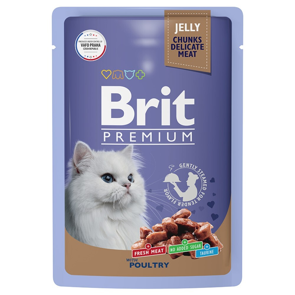 Brit Premium консервы для кошек с ассорти из птицы в желе 85 г (пакетик)