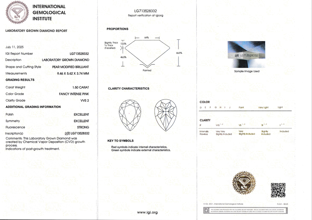 Кольцо "Поцелуй" с лабораторно-выращенными бриллиантами огранки "Груша"