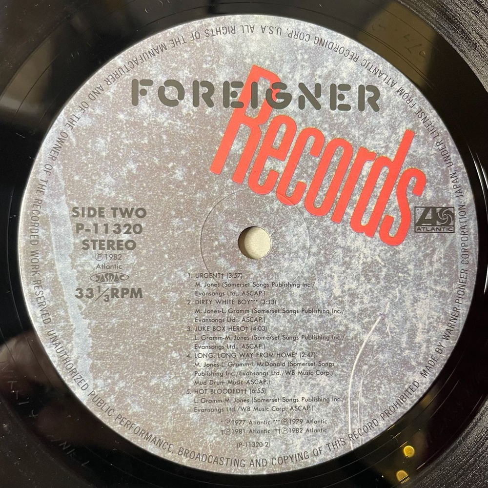 Винтажная виниловая пластинка LP Foreigner Records (Japan 1982) (Obi) Cold As Ice