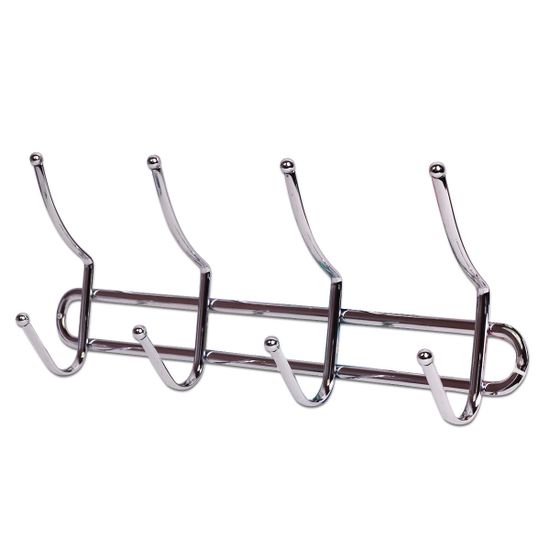 Вешалка с 4 двойными крючками хромированная 36х6,5х16 см. Besser BS 0907