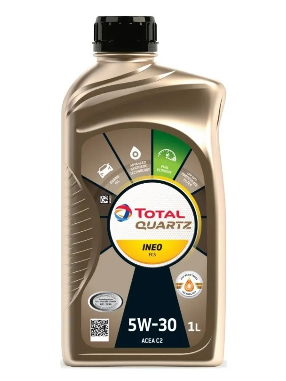 Моторное масло Total Quartz Ineo ECS 5W-30, синтетическое, 1 л