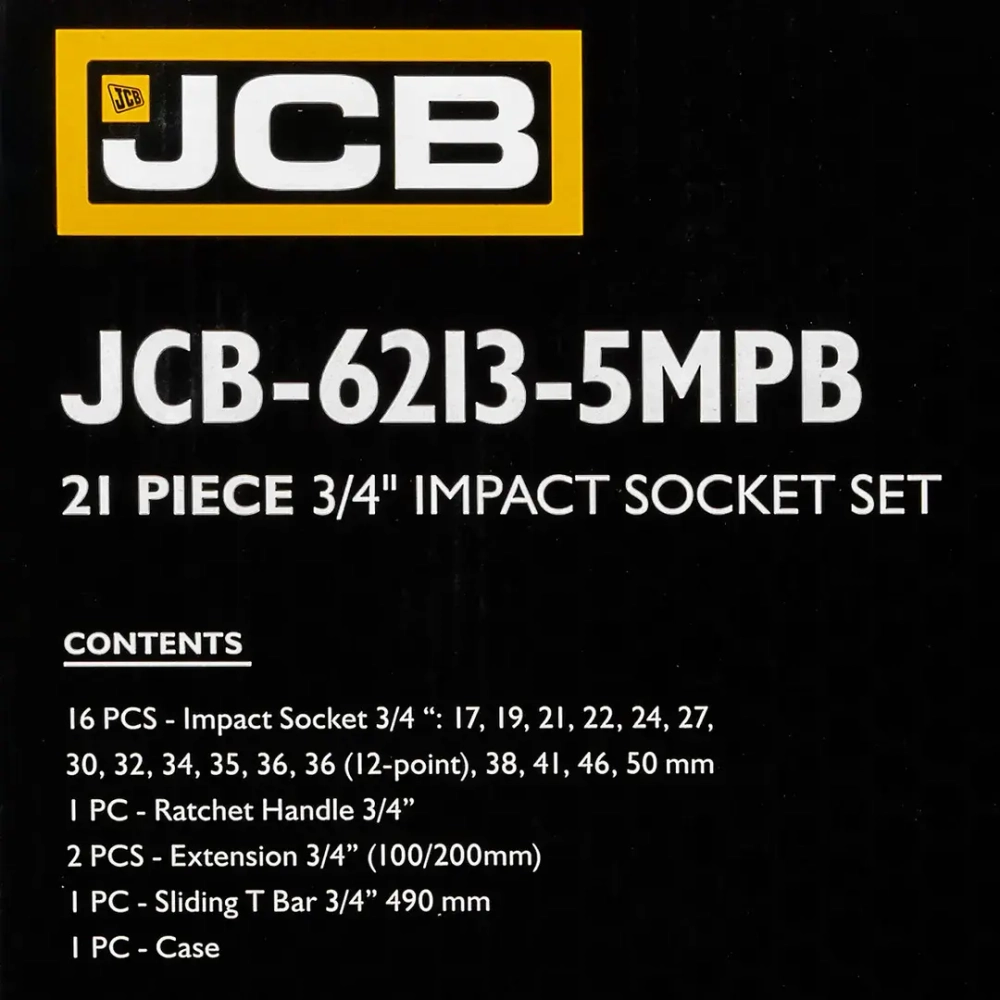 Набор инструментов ударных 21пр. 3/4''(6гр.) JCB JCB-6213-5MPB