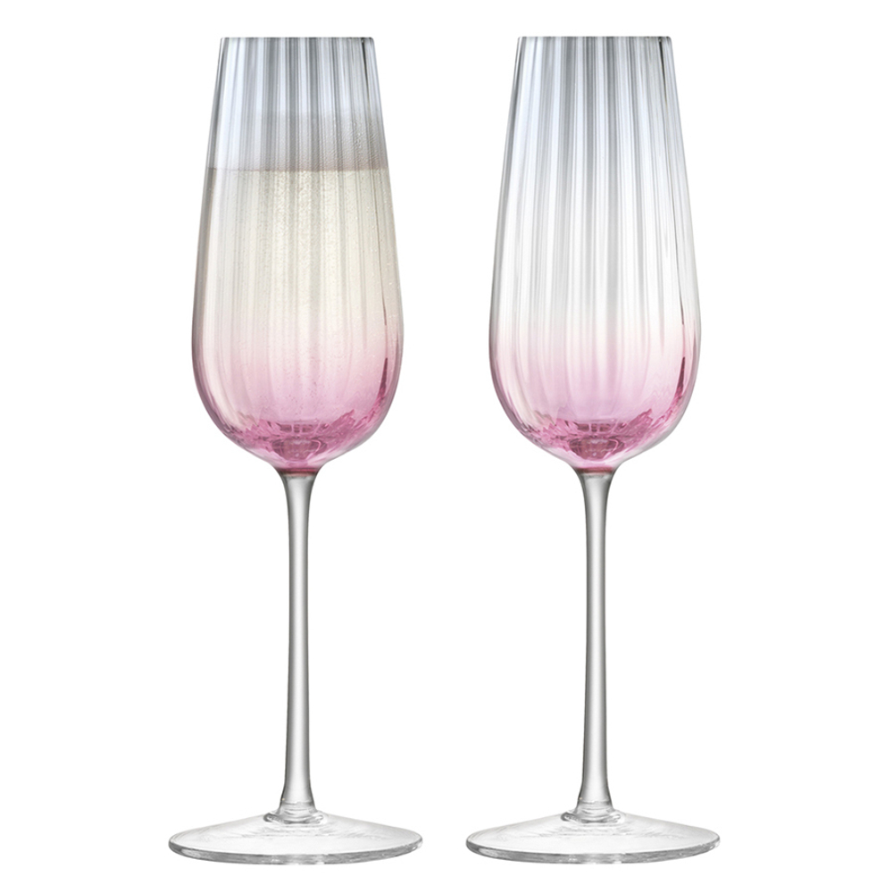 Набор бокалов-флейт для шампанского 2шт 250мл Dusk розовый-серый LSA International