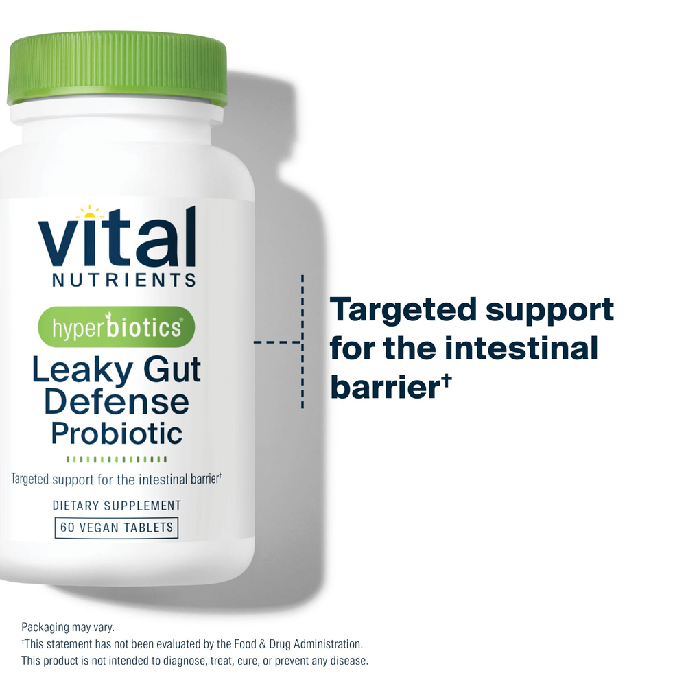 Vital Nutrients, Hyperbiotics®, пробиотик для защиты от воспаленного кишечника, 60 веганских таблеток