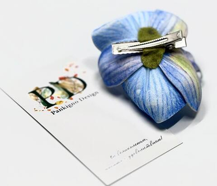 Заколка - зажим Pankigno Design с орхидеей Light Blue Limited