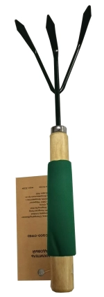 Рыхлитель садовый 32,5х8,7см стальной с деревянной прорезиненной ручкой