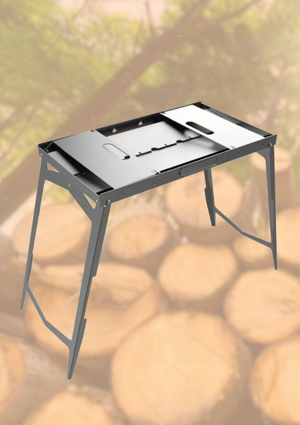 Мангал складной 2 мм, с ручкой