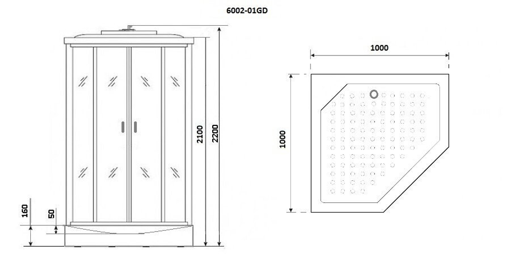 Душевая кабина Niagara Premium NG-6002-01GD