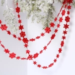 Бусы на ёлку 2,0 м «Снежинки», Красный