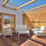 Диван пластиковый плетеный двухместный с подушкой Siesta Contract Miami Lounge Sofa, белый