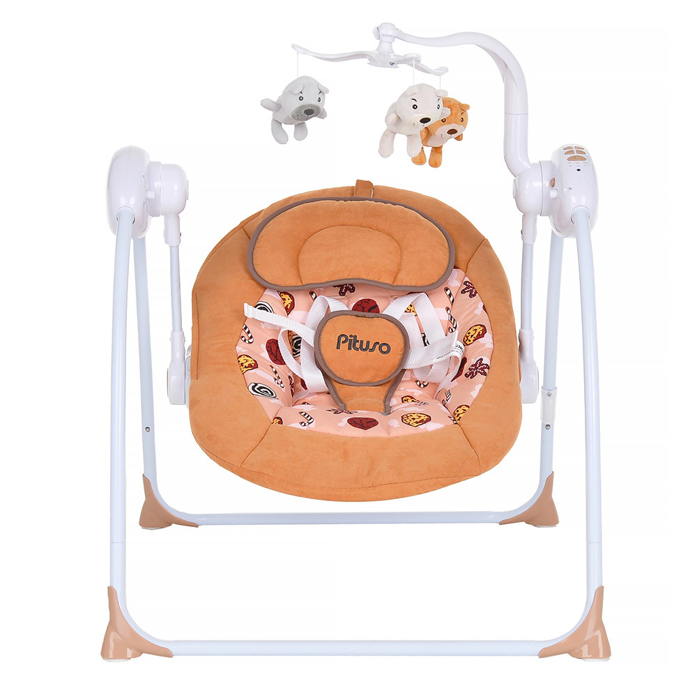 PITUSO электрокачели Marbella Cacao/Какао Круги пульт, MP3,моск.сеть,адаптер,71*66*77см