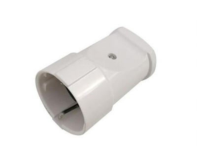 Розетка разборная с заземлением круглая 16А белая IP20 1шт