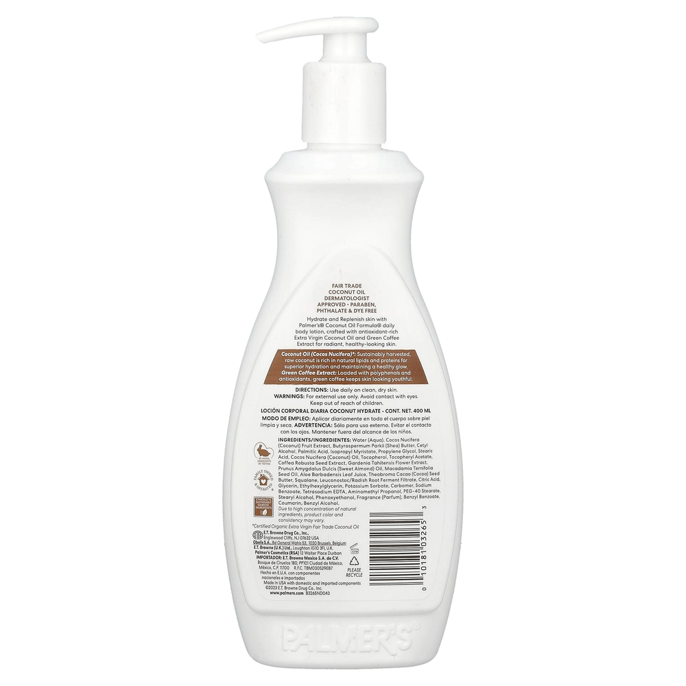 Palmer's, Coconut Hydrate, ежедневный лосьон для тела, 400 мл (13,5 жидк. унц.)