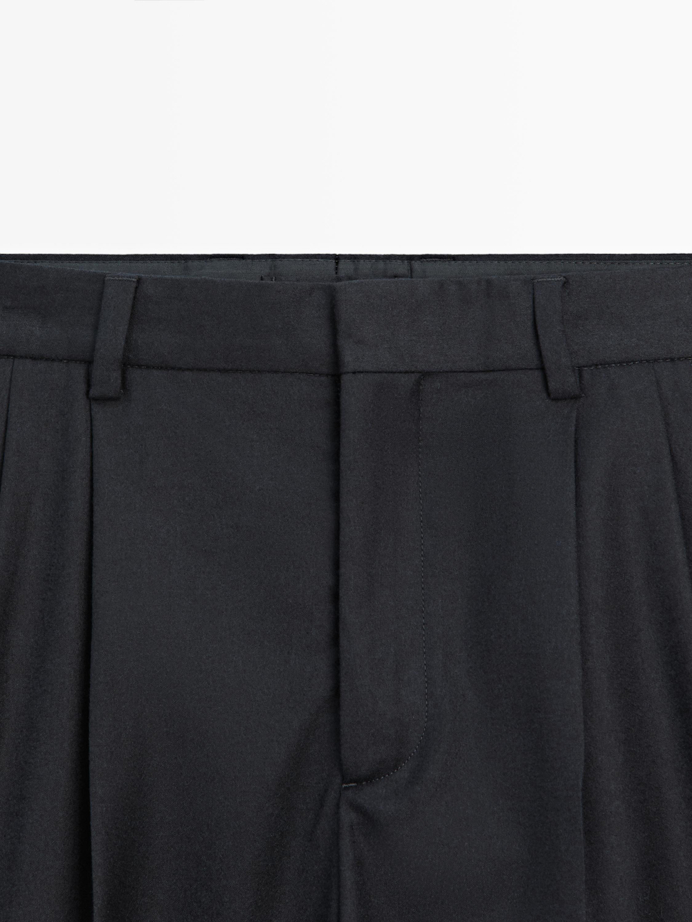 Massimo Dutti Фланелевые брюки с вытачками, темно-синий