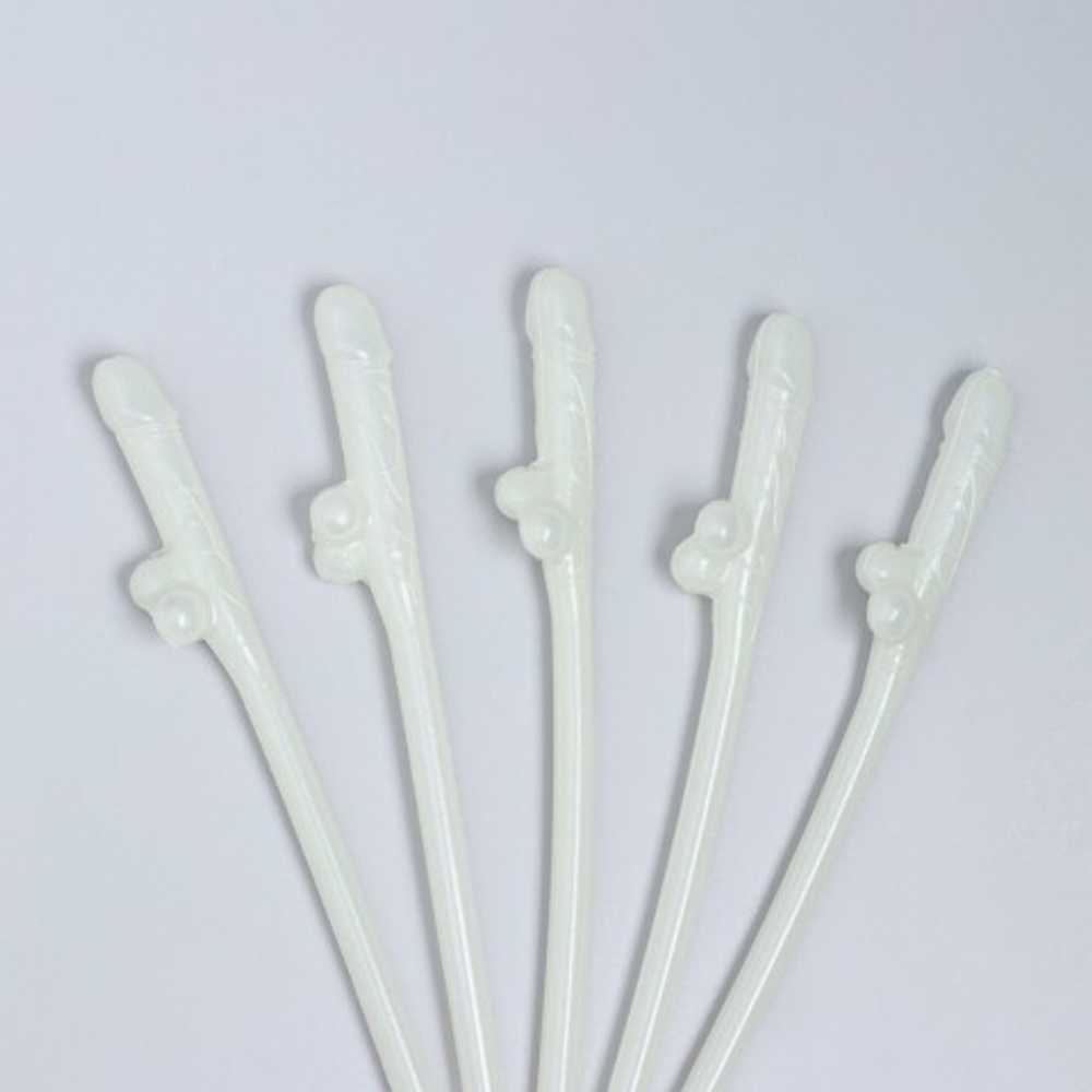 Трубочки коктейльные "18+", 5 штук, светятся в темноте