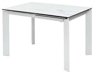 Стол CORNER 120 HIGH GLOSS STATUARIO керамика/белый каркас