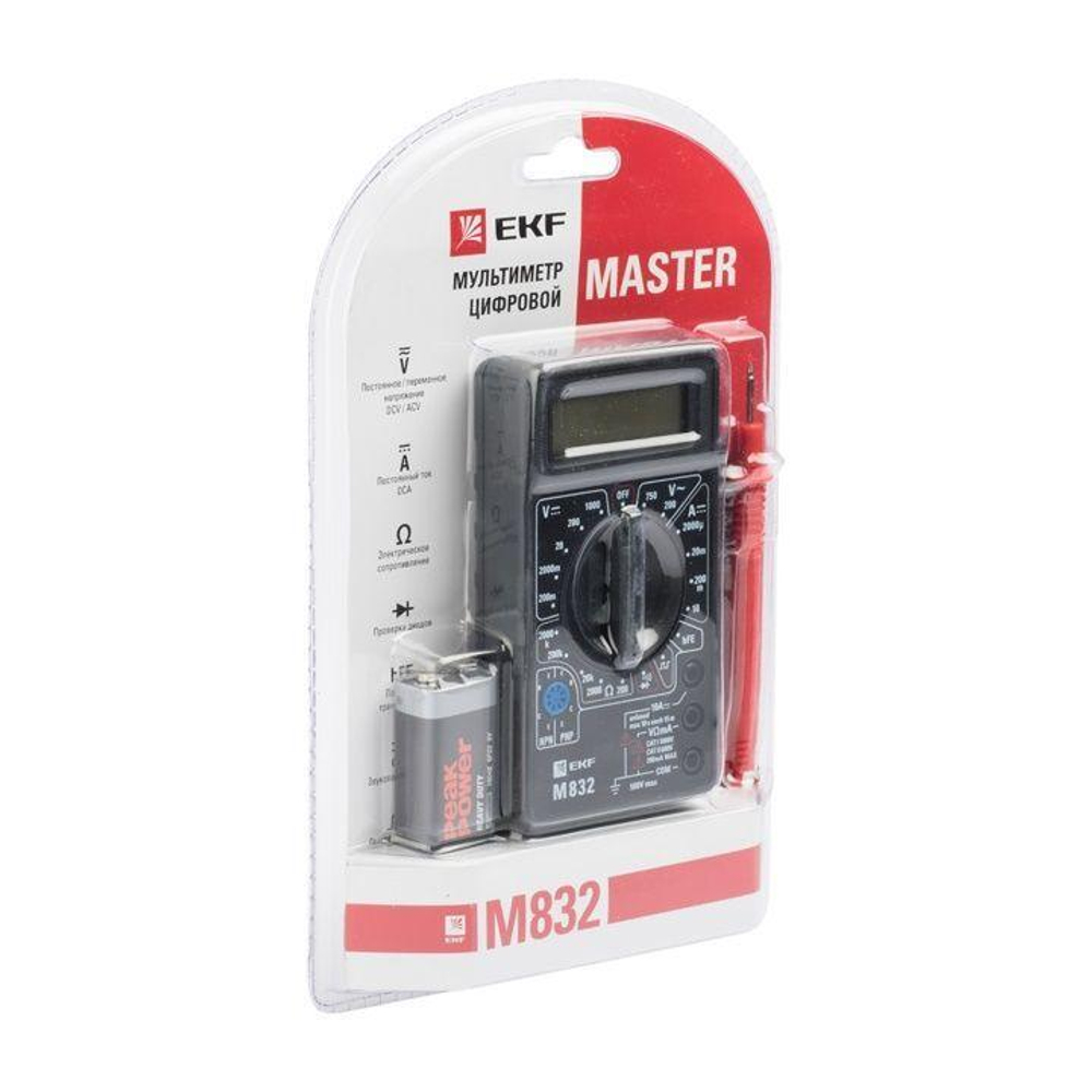 Мультиметр цифровой M832 Master EKF In-180701-bm832