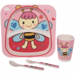 Набор детской посуды из бамбука 5 предметов «Бабочка»