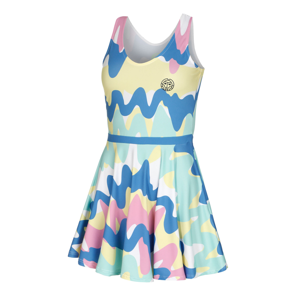 Женская теннисное платье BIDI BADU Good Vibes 2in1 Dress Women - White, Multicoloured