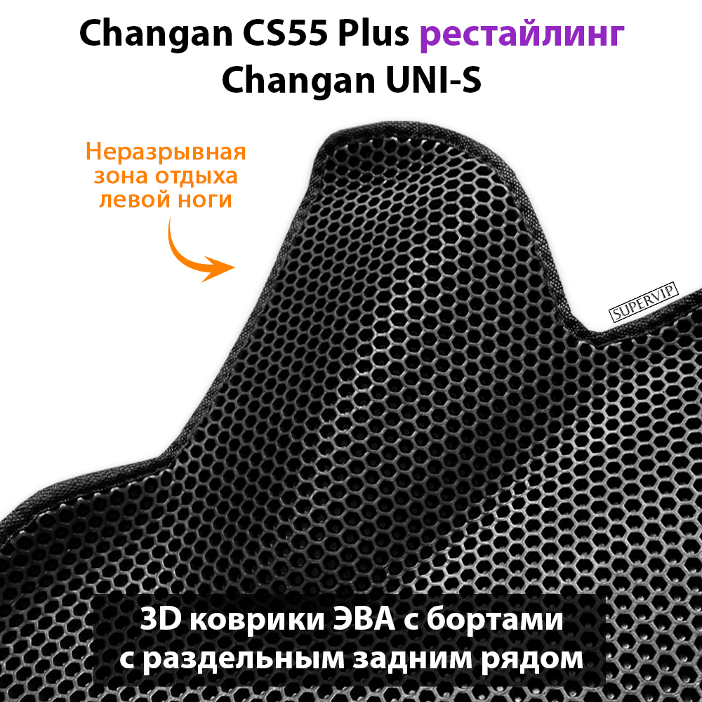 Автомобильные коврики ЭВА с раздельным задним рядом для на Changan CS55 Plus (21-н.в.) рестайлинг/ Changan UNI-S