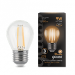 Лампа Gauss LED Filament Шар 9W E27 680 lm 2700K 105802109