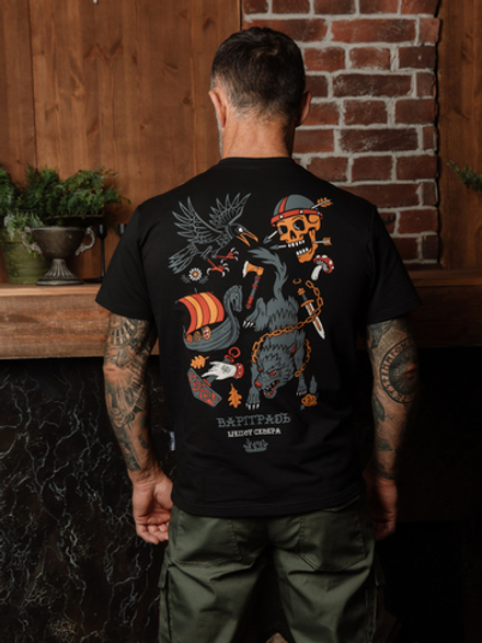 Футболка Варгградъ мужская черная «Ярость севера»