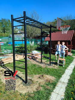 Монтаж уличной шведской стенки Sv Sport Рукоход (4 вертикальных столба)