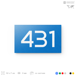 Номер на дверь 431, табличка на дверь для офиса, квартиры, кабинета, аудитории, склада, голубая 120х70 мм, Айдентика Технолоджи