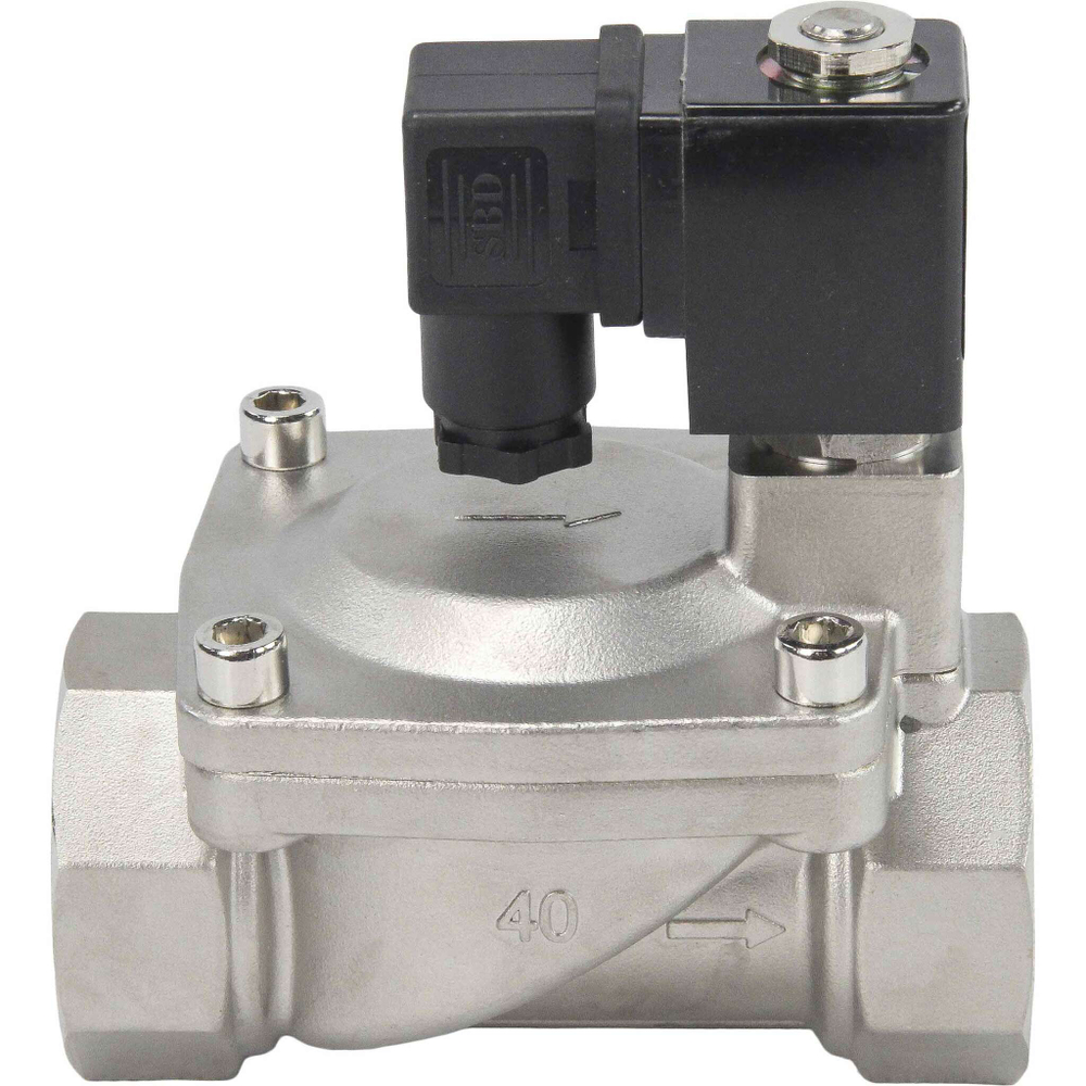 Electrovanne électrique à deux voies normalement fermée à action indirecte Elephant VS2W-401V-PU-NC G VITON 110/220V, matériau du corps - acier inoxydable AISI 304, joint - Viton