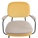 Стул с подлокотниками pea, велюр, желтый/бежевый