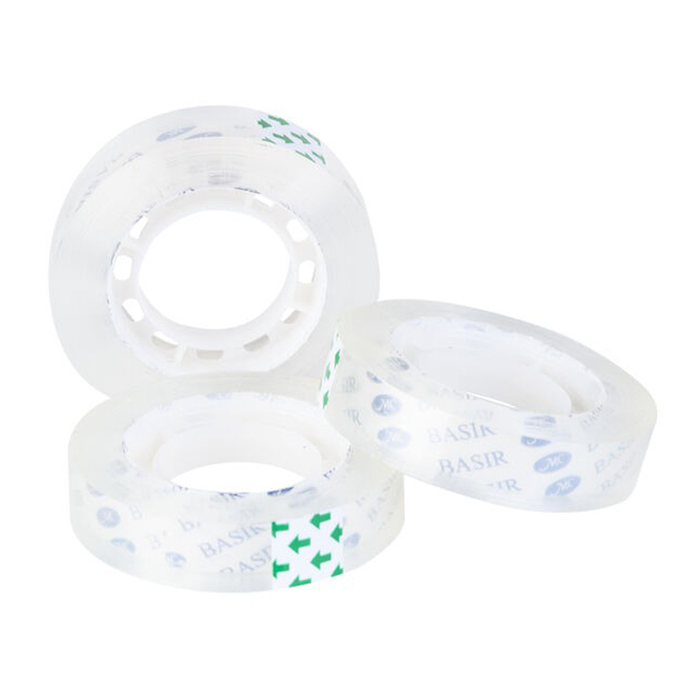 Клейкая лента (скотч) канцелярская Basir, прозрачная, 18 мм, 18 м, 8 шт