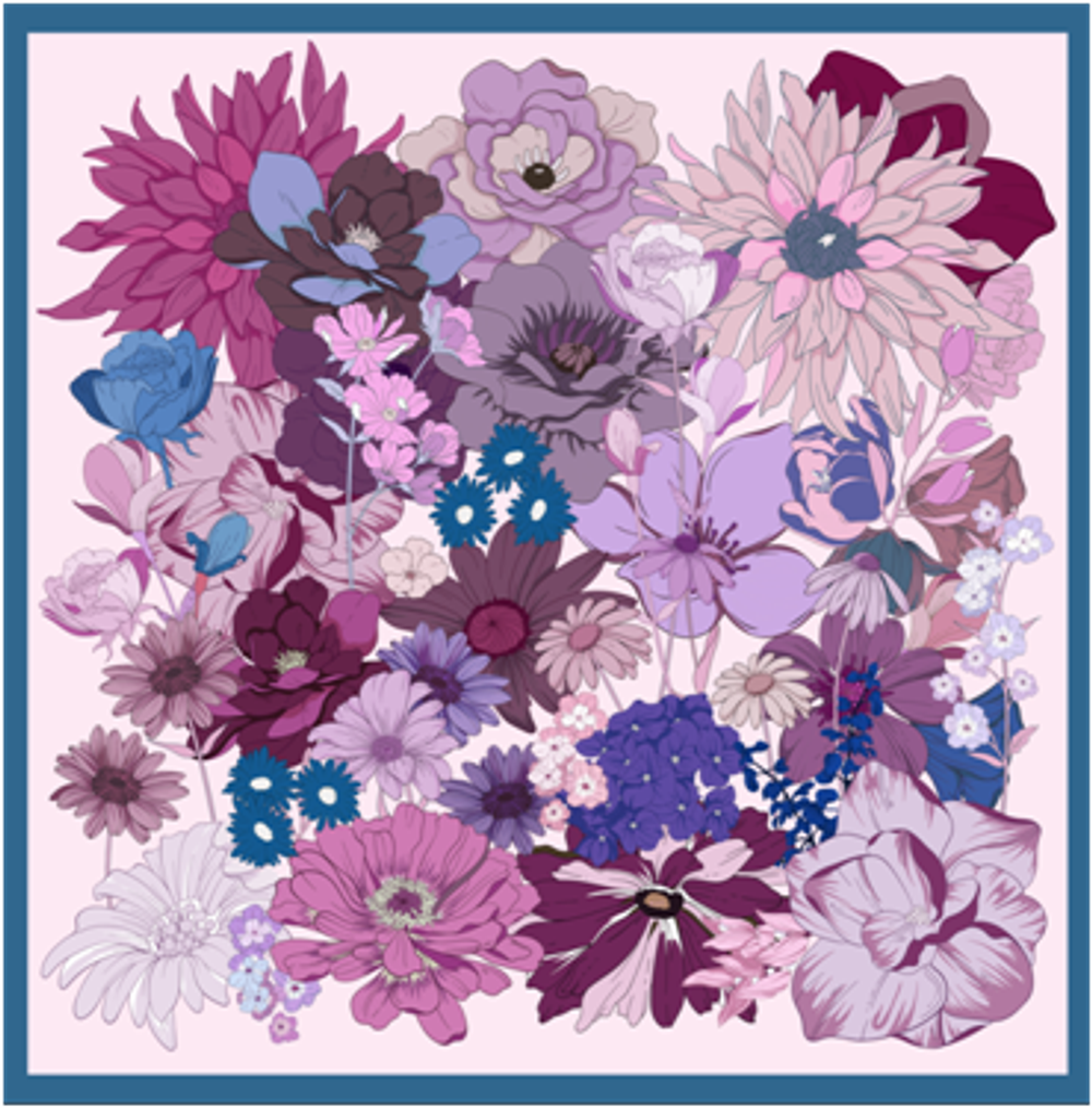 Платок двойной печати 64x64 см AV-AM50302