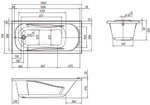 Ванна акрил. ARCTICA 150*70см комплект  83390