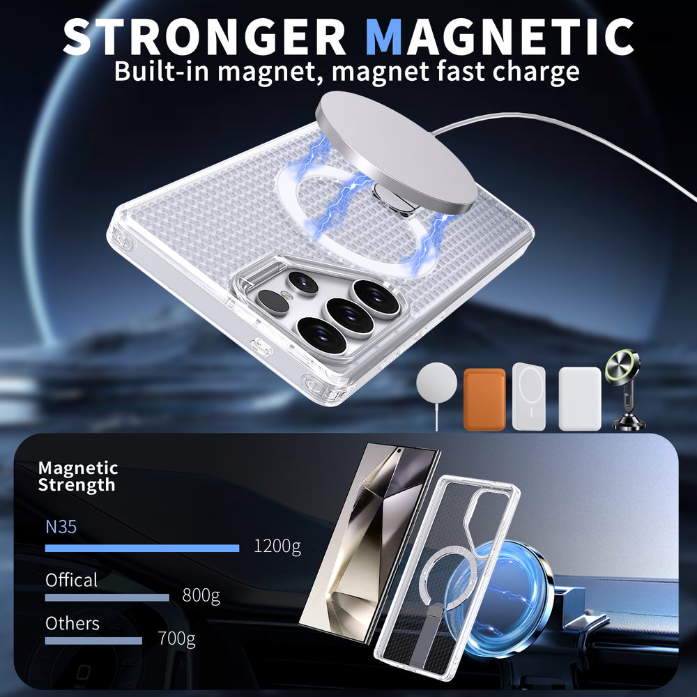 Прозрачный чехол Mesh Pro Magnetic Case для Samsung Galaxy S23 Ultra