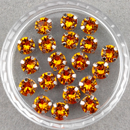 Swarovski 1088 XIRIUS Chaton в оправах, Topaz/Platinum