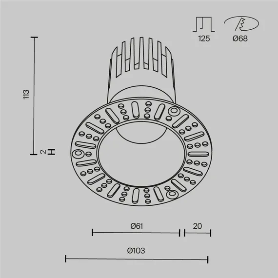 Встраиваемый светильник Омут+ / Dip 15 Вт 2700 К 50° Technical dl122-15w-2.7k-trs-b