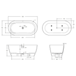 Ванна из искусственного камня Cezares Relax 150x75 CZR-RELAX-150-75-57-SSB Белая матовая без гидромассажа