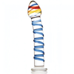 Фаллоимитатор Sexus Glass (Цвет: прозрачный с синим)